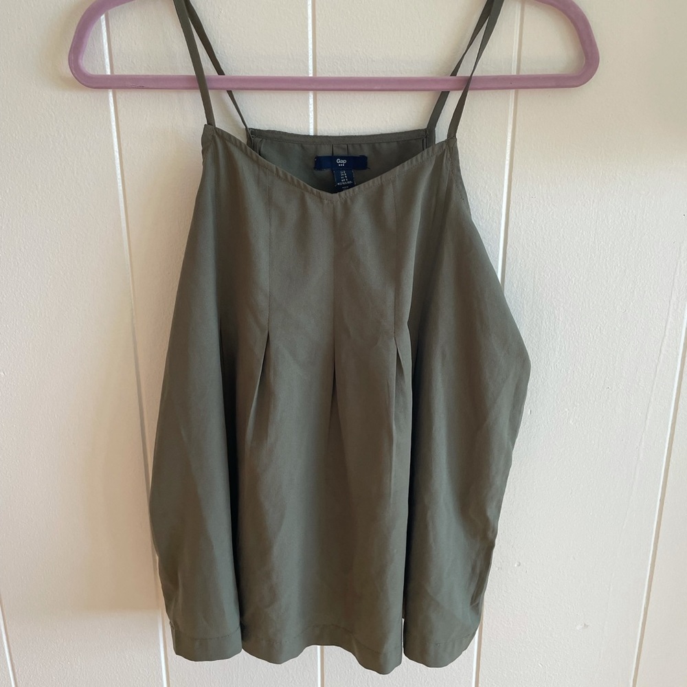 Gap army green spaghetti strap tank